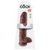 King Cock 11 - liels piesūcekņa dildo ar sēkliniekiem (28 cm) - brūns
