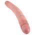 King Cock 12 Slim - dabīgs dubults dildo (31 cm) - naturāla krāsa