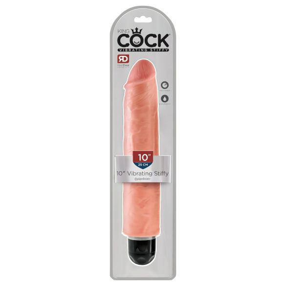 King Cock 10 Stiffy - ūdensizturīgs, reālistisks vibrators (25 cm) - dabīgs