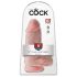 King Cock 9 Chubby - piesūcekņa, sēklinieku dildo (23 cm) - dabīgā krāsā