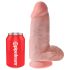 King Cock dildo ar stiprinājumu un sēkliniekiem 23cm naturāls