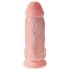 King Cock 9 Chubby - piesūcekņa, sēklinieku dildo (23 cm) - dabīgā krāsā
