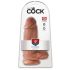 King Cock 9 Chubby - piesūcekņa dildo (23 cm) - tumšs dabīgais tonis