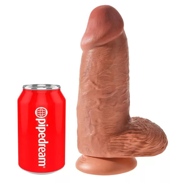 King Cock dildo ar piesūcekni 23 cm tumši miesaskrāsas
