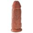 King Cock 9 Chubby - piesūcekņa dildo (23 cm) - tumšs dabīgais tonis