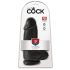 King Cock 9 Chubby - melns dildos ar piesūcekni un sēkliniekiem (23cm)