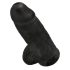 King Cock 9 Chubby - melns dildos ar piesūcekni un sēkliniekiem (23cm)