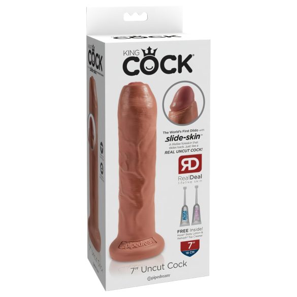 King Cock 7 - dabīga izskata dildo (18 cm) - tumši dabisks
