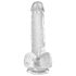King Cock Clear 6 - piesūcekņa dildo ar sēkliniekiem (15 cm)