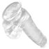 King Cock Clear 6 - piesūcekņa dildo ar sēkliniekiem (15 cm)