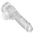 King Cock Clear 6 - piesūcekņa dildo ar sēkliniekiem (15 cm)