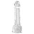 King Cock Clear 7 - piesūcekņa, sēklinieku dildo (18 cm)