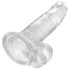 King Cock Clear 7 - piesūcekņa, sēklinieku dildo (18 cm)