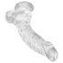 King Cock Clear 7,5 - piesūcekņa dildo ar sēkliniekiem (19 cm)