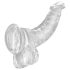 King Cock Clear 7,5 - piesūcekņa dildo ar sēkliniekiem (19 cm)