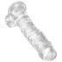 King Cock Clear 8 - piesūcekņa dildo ar sēkliniekiem 20 cm