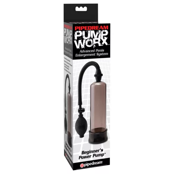 Pump Worx vīriešu erekcijas pumpis iesācējiem melns