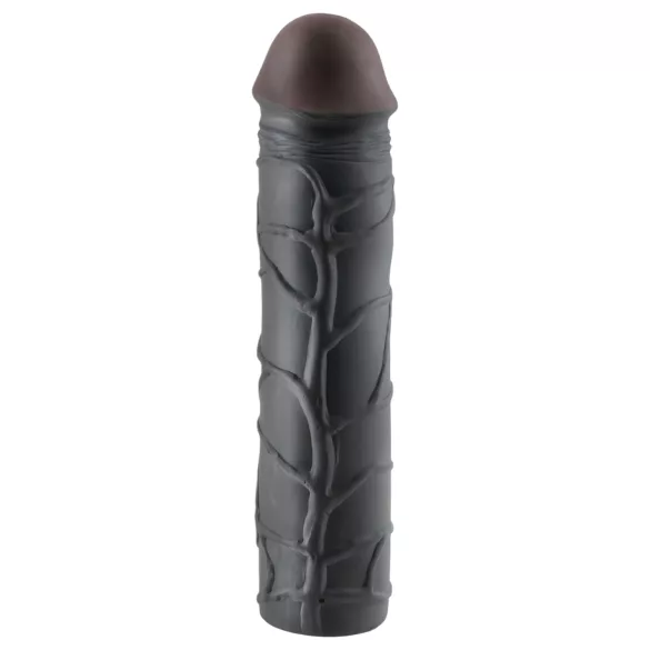 Pipedream - X-TENSION Mega 3 - dzīvs izskata dzimumlocekļa uzmava (22,8 cm, melna)