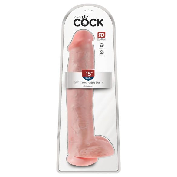 King Cock 15 - piesūcekņa dildo (38cm) - dabīgs