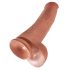 King Cock 15 - milzu dildo (38cm) - tumši dabisks