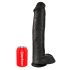King Cock 15 - piesūcekņa dildo ar sēkliniekiem (38 cm) - melns