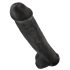 King Cock 15 - piesūcekņa dildo ar sēkliniekiem (38 cm) - melns