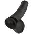 King Cock 15 - piesūcekņa dildo ar sēkliniekiem (38 cm) - melns
