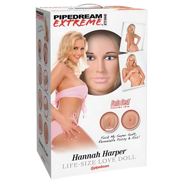 Pipedream Hannah Harper – dzīvības lieluma gumijas sieviete ar 3D seju