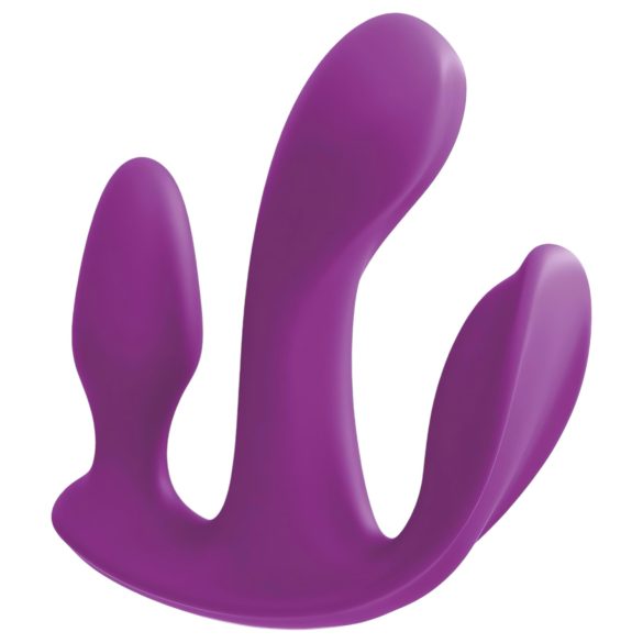 3Some Total Ecstasy - Bezvadu Trīskāršs Vibrators ar Akumulatoru (violets)