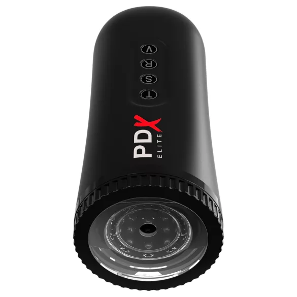 PDX Moto Blower - sūkšanas, vibrējošs masturbators (melns)