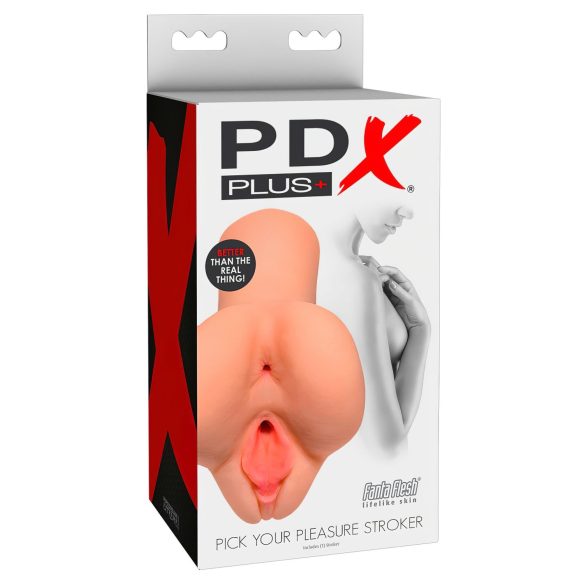 PDX Izvēlies Baudu - 2in1 dabīgā sajūta masturbators (neitrāls)