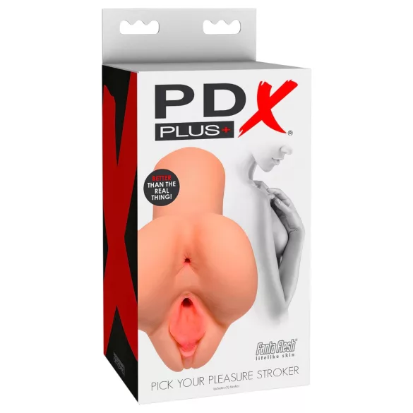 PDX Pick Your Pleasure - 2 az 1‑ben reālistisks masturbators (dabīgs)