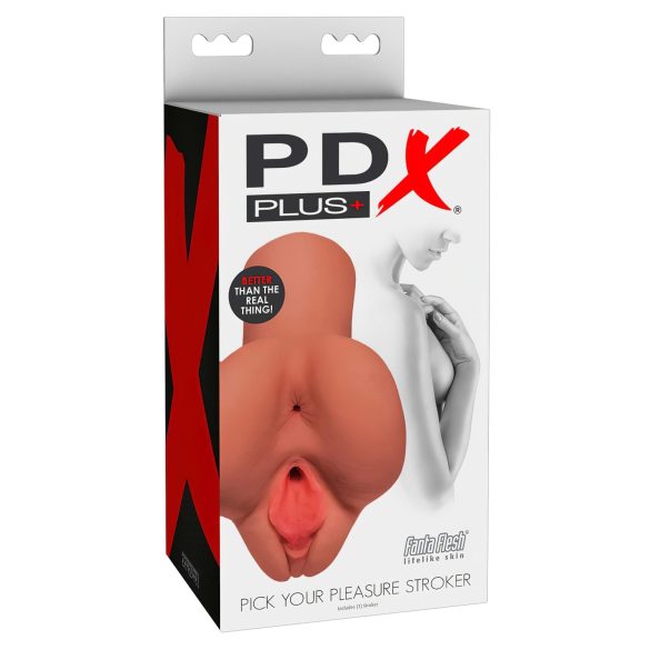 PDX Izvēlies Savu Baudu - 2in1 vagīnas un anālās stimulācijas masturbators (dabisks)