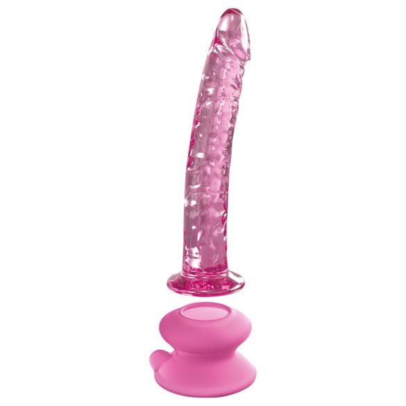 Icicles No. 86 - stikla dildo ar dzimumlocekļa formu rozā