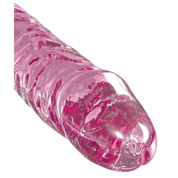 Icicles No. 86 - stikla dildo ar dzimumlocekļa formu rozā