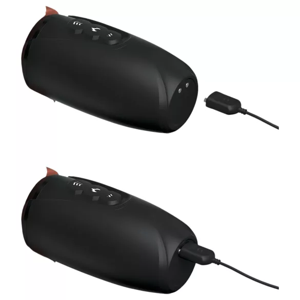 King Cock Plus 7,5 - dildo ar sēkliniekiem un vibrāciju brūns