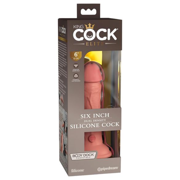 King Cock Elite 6 - reālistisks dildo ar piesūcekni 15 cm naturāls