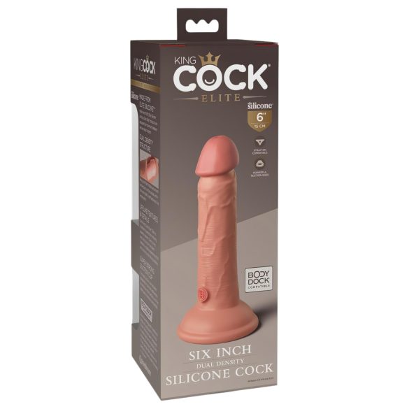 King Cock Elite 6 - reālistisks dildo ar piesūcekni 15 cm naturāls