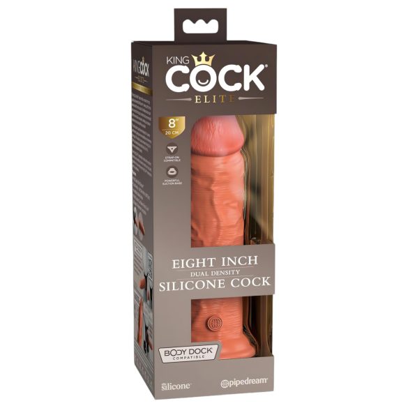 King Cock Elite 8 - piesūceknis dildo (20 cm) - tumšs dabīgs