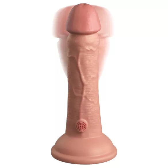 King Cock Elite 6 - vibrators ar piesūcekni (15 cm) - naturāls