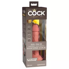  King Cock Elite 6 - reālistisks vibrators 15 cm tumši bēšs