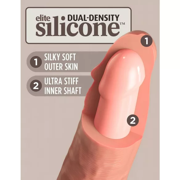 King Cock Elite 6 - reālistisks vibrators 15 cm tumši bēšs
