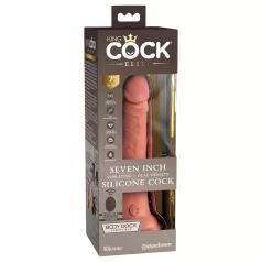   King Cock Elite 7 - vibrējošs dildo ar piesūcekni un tālvadību 18 cm dabīgs