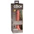 King Cock Elite 7 - piesūceknis, radio vadāms vibrators 18cm - dabīgs