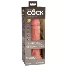 King Cock Elite 8 - vibrators ar piesūcekni 20cm naturāls