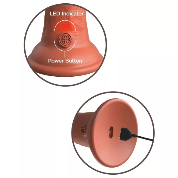 King Cock Elite 8 - reālistisks vibrators 20cm tumši miesas krāsas