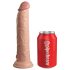 King Cock Elite 9 - piesūcekņa vibrators 23cm - dabīga krāsa