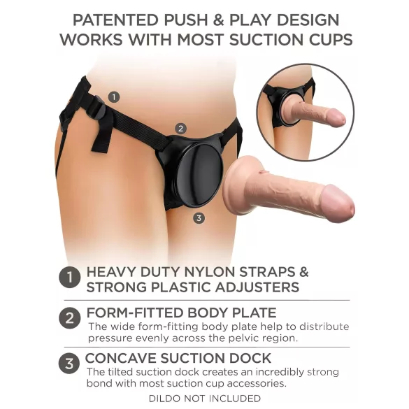 King Cock Elite iesācēju strap-on apakšbikses melnas