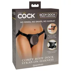   King Cock Elite pieliekamais strap-on ar ērtiem apakšveļas stiprinājumiem brūns
