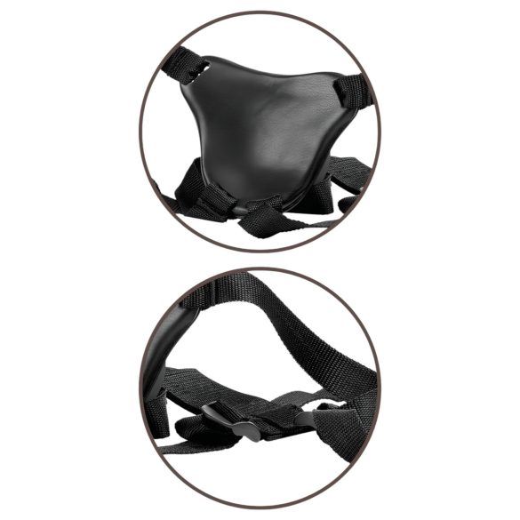 King Cock Elite pieliekamais strap-on ar ērtiem apakšveļas stiprinājumiem brūns